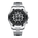 BINBOND S034 30M Reloj de cuarzo resistente al agua Calavera Esqueleto Reloj luminoso