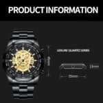 BINBOND S034 30M Reloj de cuarzo resistente al agua Calavera Esqueleto Reloj luminoso - Imagen 3
