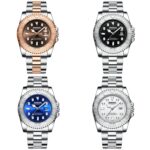 BINBOND B930 Metal Gear Reloj de cuarzo luminoso 30M Reloj deportivo resistente al agua, White Steel-Blue - Imagen 2
