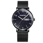 BINBOND B3820 30M Reloj estrellado luminoso de cuarzo ultrafino a prueba de agua, Black Net-Black-Starry, White Net-White-Starry, Black Leather-Black-Starry, Black Leather-White-Starry, Black Net-Rose Gold-Starry, Black Leather-Rose Gold-Starry...