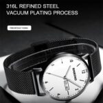 BINBOND B3820 30M Reloj estrellado luminoso de cuarzo ultrafino a prueba de agua, Black Net-Black-Starry, White Net-White-Starry, Black Leather-Black-Starry, Black Leather-White-Starry, Black Net-Rose Gold-Starry, Black Leather-Rose Gold-Starry... - Imagen 3