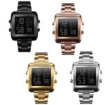 SKMEI 1369 Retro Reloj de oro impermeable Hombres Cinturón de acero Reloj cuadrado luminoso, 1369 Black - Imagen 2