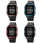 SKMEI 1858 Reloj luminoso LED de doble pantalla digital impermeable cuadrado, 1858 Blue - Imagen 2