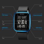 SKMEI 1858 Reloj luminoso LED de doble pantalla digital impermeable cuadrado, 1858 Rose Gold - Imagen 4