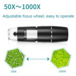 50X-1000X Conexión WIFI inalámbrica Luz LED Microscopio digital portátil, W05-Z11054 - Imagen 3