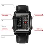 SKMEI 1868 Reloj cuadrado de doble pantalla resistente al agua para hombres, estilo:, Leather Belt (Rose Gold) - Imagen 4