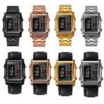 SKMEI 1868 Reloj cuadrado de doble pantalla resistente al agua para hombres, estilo:, Leather Belt (Silver) - Imagen 2