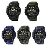 SKMEI 1637 Sports Digital Display Reloj de hombre de esfera grande de plástico a prueba de golpes para exteriores, Army Green Camouflage - Imagen 2
