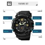 SKMEI 1637 Sports Digital Display Reloj de hombre de esfera grande de plástico a prueba de golpes para exteriores, Army Green Camouflage - Imagen 4