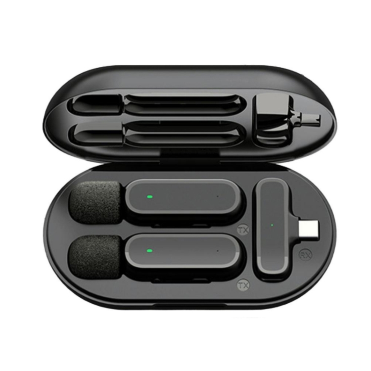 TBD0603461101.jpg Micrófono lavalier inalámbrico con caja de carga Micrófono de grabación de video con reducción de ruido, especificaciones:, K63 One To Two Type-C Interface - Imagen 1