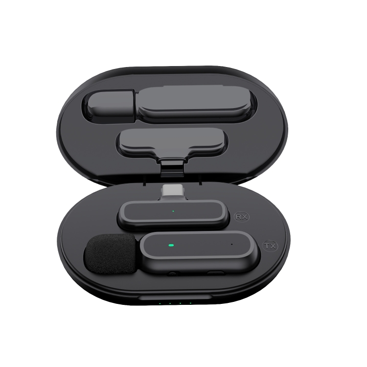 TBD0603461103.jpg Micrófono lavalier inalámbrico con caja de carga Micrófono de grabación de video con reducción de ruido, especificaciones:, K61 One To One Type-C Interface - Imagen 1
