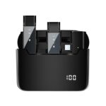 Micrófono de solapa inalámbrico con pantalla digital con compartimento de carga, especificaciones:, S16-S One To Two Black USB-C/Type-C Interface