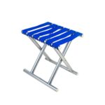 Silla plegable de tubo de metal para exteriores, taburete de pesca, taburete portátil para acampar, Medium (25.5cm) Random Color