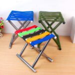Silla plegable de tubo de metal para exteriores, taburete de pesca, taburete portátil para acampar, Medium (25.5cm) Random Color - Imagen 2