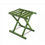 Silla plegable de tubo de metal para exteriores, taburete de pesca, taburete portátil para acampar, Large (31.5cm)  Army Green Tube