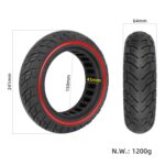 Para Ninebot Max G30 10 X 2.5 pulgadas (60/70-6.5) Neumático de caucho sólido para scooter, 10 X 2.5 Inch Red Line - Imagen 4