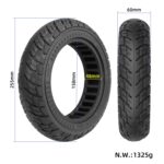 Para Ninebot Max G30 10 X 2.5 pulgadas (60/70-6.5) Neumático de caucho sólido para scooter, 10 X 2.5 Inch Black - Imagen 2
