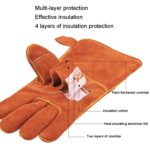Guantes de aislamiento antideslizantes ignífugos de soldadura resistentes a altas temperaturas de piel de vaca, A2416 - Imagen 3