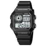 SKMEI 1998 Reloj multifunción impermeable para deportes al aire libre con sensor de hielo de carcasa transparente, 1998 Black