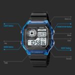 SKMEI 1998 Reloj multifunción impermeable para deportes al aire libre con sensor de hielo de carcasa transparente, 1998 Black - Imagen 4