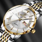 BINBOND B2077 30M Reloj luminoso de cuarzo resistente al agua Hebilla de mariposa Reloj con cinturón de acero para hombres - Imagen 3