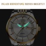 BINBOND B2077 30M Reloj luminoso de cuarzo resistente al agua Hebilla de mariposa Reloj con cinturón de acero para hombres - Imagen 4