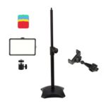 8 pulgadas 3200-5500K Fotografía de temperatura de tres colores Luz de relleno en vivo de panel plano, especificaciones:, 42cm Bracket