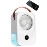 Ventilador de humidificación de niebla de escritorio con enfriador de aire de carga USB con pantalla digital inteligente MT-F60, Remote Control Version