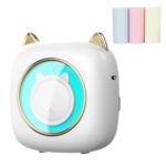 Impresora térmica inalámbrica C23 Seven Colors Atmosphere Breathing Light, C23 White+3 Rolls Color Paper