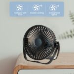 Ventilador eléctrico 3 en 1 Mini ventilador de turbina sin escobillas silencioso de escritorio montado en la pared, Rechargeable - Imagen 3