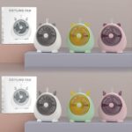 Ventilador eléctrico portátil de escritorio con orejas de animales para dormitorio, Charging Version Green - Imagen 2