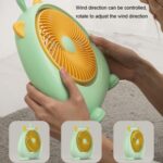 Ventilador eléctrico portátil de escritorio con orejas de animales para dormitorio, Directly Inserted Version White - Imagen 4
