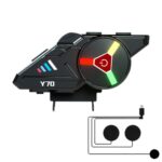 KUQIBAO Casco de motocicleta Auricular Bluetooth impermeable incorporado
