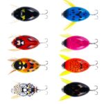 HENGJIA insecto agua flotante cebo biónico escarabajo superficie de agua bajo grifo cebo falso, 8 Colors Bagged