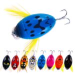 HENGJIA insecto agua flotante cebo biónico escarabajo superficie de agua bajo grifo cebo falso, 8 Colors Bagged - Imagen 3