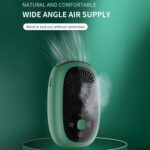 Ventilador de cuello colgante sin hojas Mini ventilador de mano Ventilador recargable USB, With Negative Ions White - Imagen 3