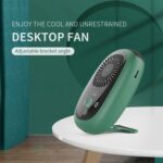 Ventilador de cuello colgante sin hojas Mini ventilador de mano Ventilador recargable USB, With Negative Ions White - Imagen 4