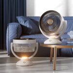 Ventilador de luz nocturna vertical de circulación de aire de escritorio, ventilador Turbo giratorio para el hogar, Plug-in Model - Imagen 2