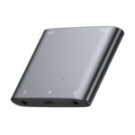 Convertidor en vivo de tarjeta de sonido de doble canal estéreo 2 en 1 de 8 pines + tipo C/USB-C, 2 In 1