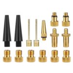 Juego de adaptadores de válvula de bicicleta SV/AV/DV Accesorios de bomba de bola de bicicleta, 15 in 1