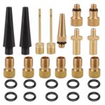 Juego de adaptadores de válvula de bicicleta SV/AV/DV Accesorios de bomba de bola de bicicleta, 25 in 1
