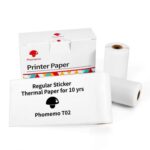 Para Phomemo T02, 3 rollos, impresora Bluetooth, papel térmico, papel de etiquetas, 50mmx3.5m 10 Years Black on White Sticker