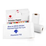 Para Phomemo T02, 3 rollos, impresora Bluetooth, papel térmico, papel de etiquetas, 50mmx3m 5 Years Blue on White Sticker