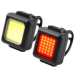 Cuentas de lámpara COB Mini luz de bicicleta de montaña USB recargable ciclismo impermeable MTB lámpara de bicicleta de carretera, White Headlight+Red Taillight