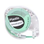 Para Phomemo P12 / P12 Pro Cinta de etiquetas de consumibles de 12 mm x 4 m, Black Word On Avocado Green Synthetic Paper