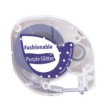 Para Phomemo P12 / P12 Pro Cinta de etiquetas de consumibles de 12 mm x 4 m, White Word on Purple Thermal Transfer