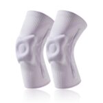 1 par de rodilleras deportivas para lesiones de menisco, funda protectora de silicona para articulación de rodilla, L