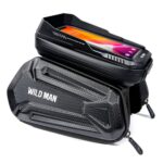 WILD MAN XT6 1.2L bicicleta de montaña EVA carcasa dura impermeable teléfono pantalla táctil bolsa de tubo superior, XT6 (Solar)