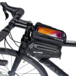 WILD MAN XT6 1.2L bicicleta de montaña EVA carcasa dura impermeable teléfono pantalla táctil bolsa de tubo superior, XT6 (Twill) - Imagen 2