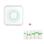 Impresora térmica de etiquetas fotográficas sin tinta Bluetooth C15 Mini Student, Green+5 Stickers